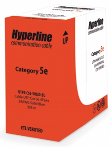 Кабель Hyperline UTP4-C5E-PATCH-GY-305 Cat5E 4 пары (коробка 305м)